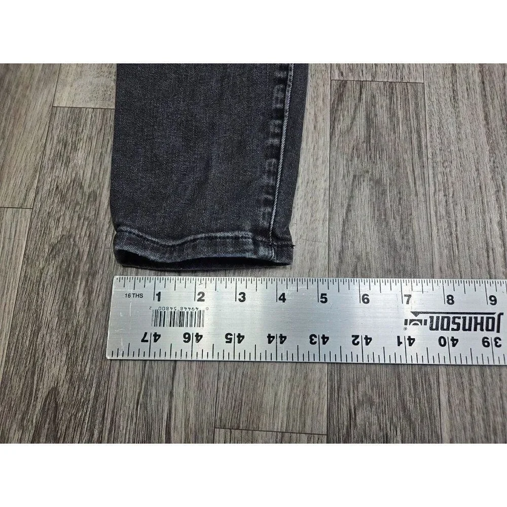 J. Crew‎ Womens Size 27 Mercantile Pockets Whiskered Black Grey Denim Jeans